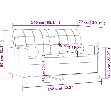 vidaXL-Tweezitsbank-met-sierkussens-140-cm-stof-zwart