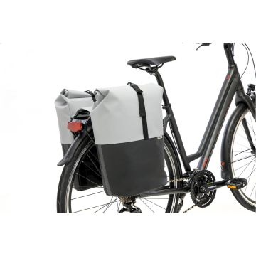 Dubbele fietstas New Looxs Nyborg 34L - 30 x 17 x 37cm (x2) - lichtGrijs/Zwart