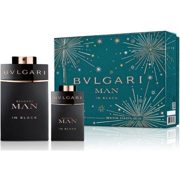 Bvlgari Man In Black Giftset - 100 ml eau de parfum spray + 15 ml eau de parfum tasspray - cadeauset voor heren