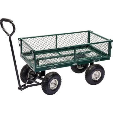 Draper Tools Tuinwagen staalgaas 86,5x46,5x21 cm groen en zwart