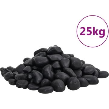 vidaXL-Kiezelstenen-gepolijst-2-5-cm-25-kg-zwart