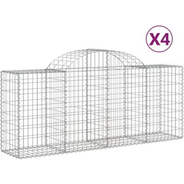 vidaXL-Schanskorven-4-st-gewelfd-200x50x80/100-cm-gegalvaniseerd-ijzer