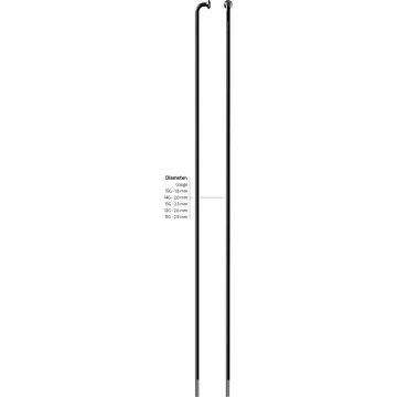 Sapim Spaak 13-278 Leader RVS zwart zonder nippel (100st)