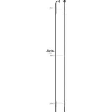 Sapim Spaak 14-278L Race RVS zonder nippel (100st)