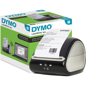 DYMO LabelWriter 5XL Labelprinter | Automatische labelherkenning | Drukt extra brede verzendlabels af voor Amazon, DHL en meer | Perfect voor webwinkeliers | Tweepolige EU-stekker