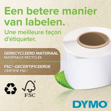 DYMO originele LabelWriter grote verzendlabels/naamkaarten | 54 mm x 101 mm | zwart op geel | Rol van 220 zelfklevende etiketten | Geschikt voor de LabelWriter labelprinters | Gemaakt in Europa