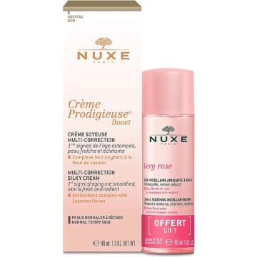 Nuxe Crème Prodigieuse Multi-Correction Silky Cream + Micellar Water - 40 ml - 50 ml (voor normale tot droge huid)