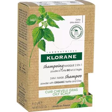 Klorane Haar Ortie 2-in-1 Mask Shampoo Poeder 24gr