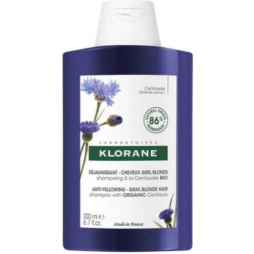 Klorane Haar Centaurée Anti-Yellow Shampoo Wit/Grijs Haar 200ml