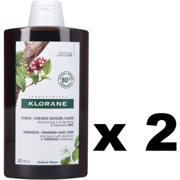 A La Quinina And Edelweiss Bio Strengthening Shampoo Set 2 Pcs By Klorane 2 Pcs