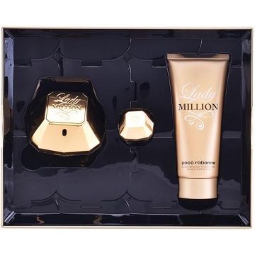 Paco Rabanne Lady Million - Geschenkset - Eau de parfum 80 ml + Eau de parfum 5 ml + Bodylotion 100 ml