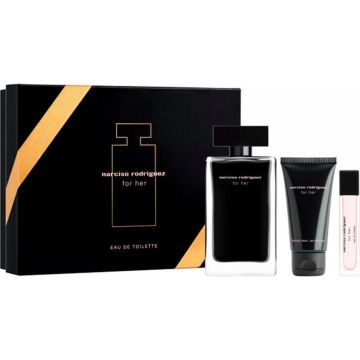 Narciso Rodriguez for Her Giftset - 100 ml eau de toilette spray + 10 ml eau de toilette spray + 50 ml bodylotion - cadeauset voor dames