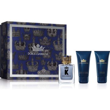 Dolce &amp; Gabbana K Giftset - 50 ml eau de toilette spray + 50 ml showergel + 50 ml aftershave balm - cadeauset voor heren