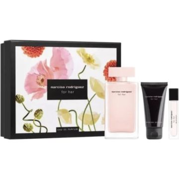 Narciso Rodriguez Narciso for Her EDP Geschenkset 100 ml Eau De Parfum Spray + Mini 10 mlEDP Spray + 50 ml Body Lotion