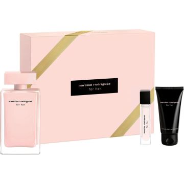 Narciso Rodriguez - Eau de parfum - for her 100ml eau de parfum + 10ml eau de parfum + 50ml bodylotion - Gifts ml