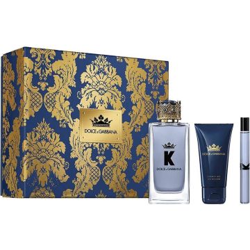 Dolce &amp; Gabbana K Giftset - 100 ml eau de toilette spray + 50 ml aftershave balm + 10 ml eau de toilette tasspray - cadeauset voor heren