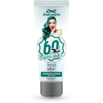 Semi-permanente kleurstof Hairgum Sixty's Color Smaragdgroen (60 ml)