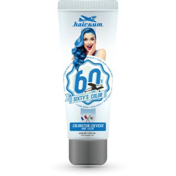 Semi-permanente kleurstof Hairgum Sixty's Color flash blue (60 ml)