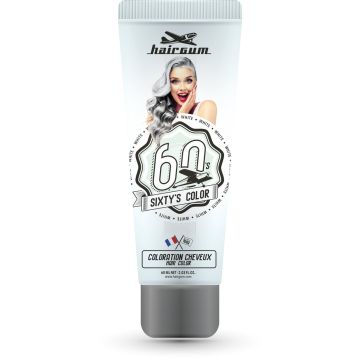 Semi-permanente kleurstof Hairgum Sixty's Color Wit (60 ml)