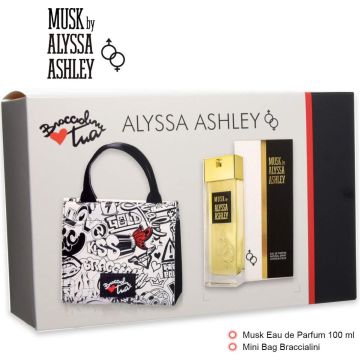 Alyssa Ashley Musk Giftset - 100 ml eau de parfum spray + toilettas - cadeauset voor unisex