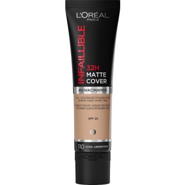 L'Oréal Paris - Infaillible 32H Matte Cover Foundation - 110- Foundation met een volledige dekking en een matte finish - 30ML