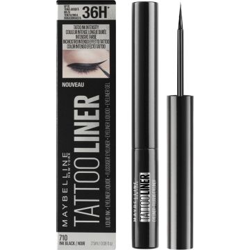 Maybelline New York Tattoo Studio Tattoo Liner - Liquid Ink - 710 Inked Black – Zwart - Ultra langhoudende Liquid Eyeliner