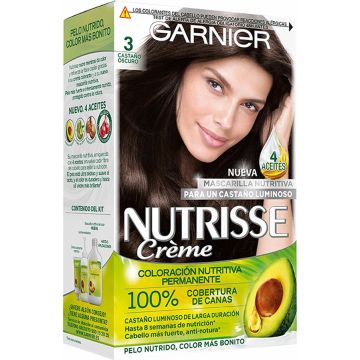 Permanent Colour Creme Garnier Nutrisse Creme 3/30 - Castaño Oscuro