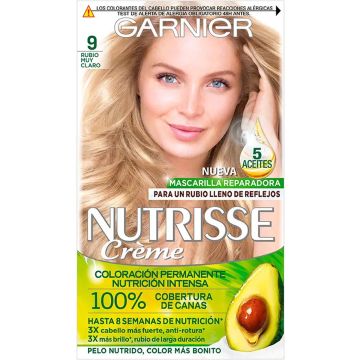 Permanent Colour Creme Garnier Nutrisse Nº 9.0-rubio muy claro (3 Units)