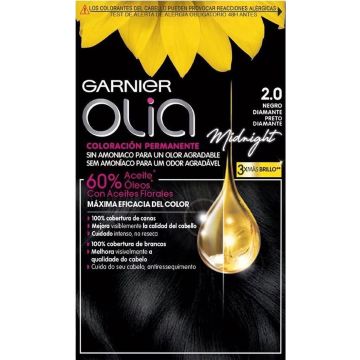 Permanent Dye Olia 2.0 Black Diamond Garnier Ammonia-free (4 Pieces)