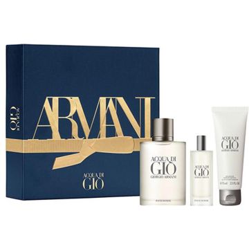 Armani - Acqua di Gio Homme GIFTSET Eau de toilette Spray 100ml/Edt Spray 15ml/Shower Gel 75ml - Eau de toilette