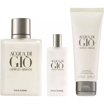 Armani Giorgio Acqua Di Gio Pour Homme Eau De Toilette (edt) 100 Ml + Eau De Toilette (edt) 15 Ml + Sg 75 Ml