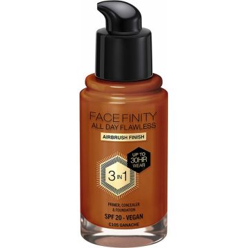 Crème Make-up Basis Max Factor Face Finity All Day Flawless 3 in 1 Spf 20 Nº C105 Ganache 30 ml