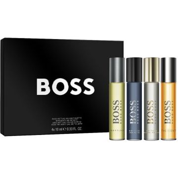 Hugo Boss Miniatures Collection Giftset - Bottled EDT 10 ml + Bottled Infinite EDP 10 ml + Bottled EDP 10 ml + The Scent EDT 10 ml - cadeauset voor heren