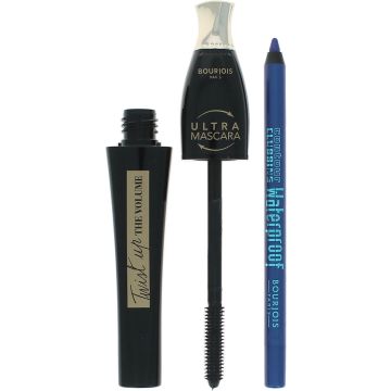 Bourjois Twist Up The Volume Mascara + Contour Clubbing Pencil - Ultra Black-Bleu Néon