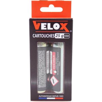 CO2 cartridge Velox met draad 25 gram - 2 stuks in blister