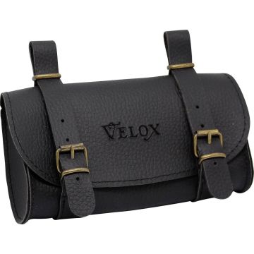 Velox Zadeltas Vintage 0,6 Liter Skai-leder 17cm Zwart