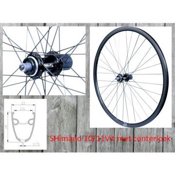 Velox achterwiel 28 11V QR hybride/gravel disc CL 135mm