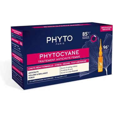 Anti-Hair Loss Ampoulles Phyto Paris Phytocyane Reactionelle 12 x 5 ml