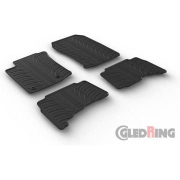 Gledring Rubbermatten passend voor Toyota Landcruiser Automaat 2013- (T profiel 4-delig + montageclips)