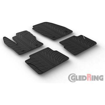 Gledring Rubbermatten passend voor Ford Transit Connect Kombi Furgon (L1/L2) 2014- (T profiel 4-delig + montageclips)