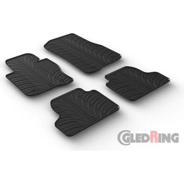 Gledring Rubbermatten passend voor BMW 4 serie F32 automaat 2013- (T profiel 4-delig + montageclips)