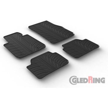 Gledring Rubbermatten passend voor BMW 1-Serie F20/F21 2011-2019 (T profiel 4-delig + montageclips)