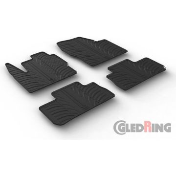 Gledring Rubbermatten passend voor Landrover Freelander II 2007- (T profiel 4-delig + montageclips)