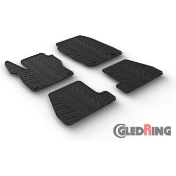 Gledring Rubbermatten passend voor Ford Focus 3/5 deurs + ST 2015-2018 (T profiel 4-delig + montageclips)