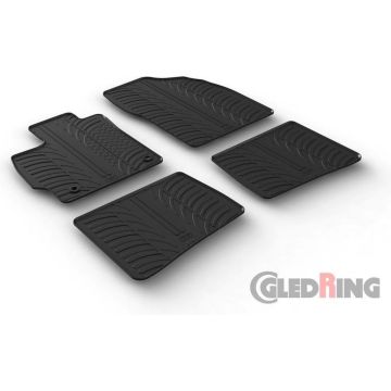 Gledring Rubbermatten passend voor Toyota Prius III 2012-2016 (T profiel 4-delig + montageclips)