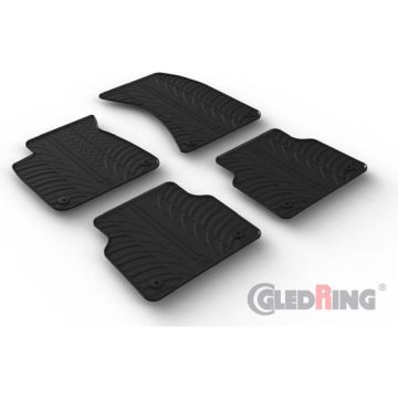 Rubbermatten passend voor Audi A8 (4H) 2010-2017 (T profiel 4-delig montageclips)