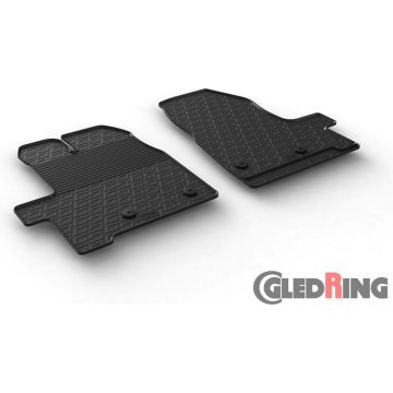 Gledring Rubbermatten passend voor Ford Transit Custom Furgon/Kombi Furgon/Kombi 2018- (Handgeschakeld) (G profiel 2-delig + montageclips)