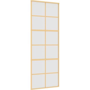 vidaXL-Schuifdeur-76x205-cm-mat-ESG-glas-en-aluminium-goudkleurig