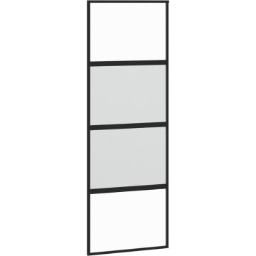 vidaXL-Schuifdeur-76x205-cm-gehard-glas-en-aluminium-zwart