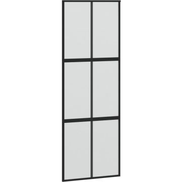 vidaXL-Schuifdeur-90x205-cm-gehard-glas-en-aluminium-zwart